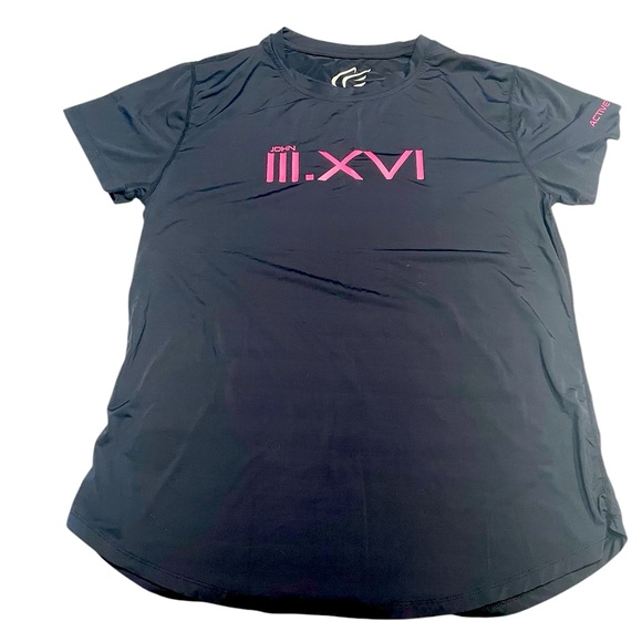 active faith Tops - Active Faith John‎ 3:16 Performance T-shirt Women’s XL Black - Inspirational